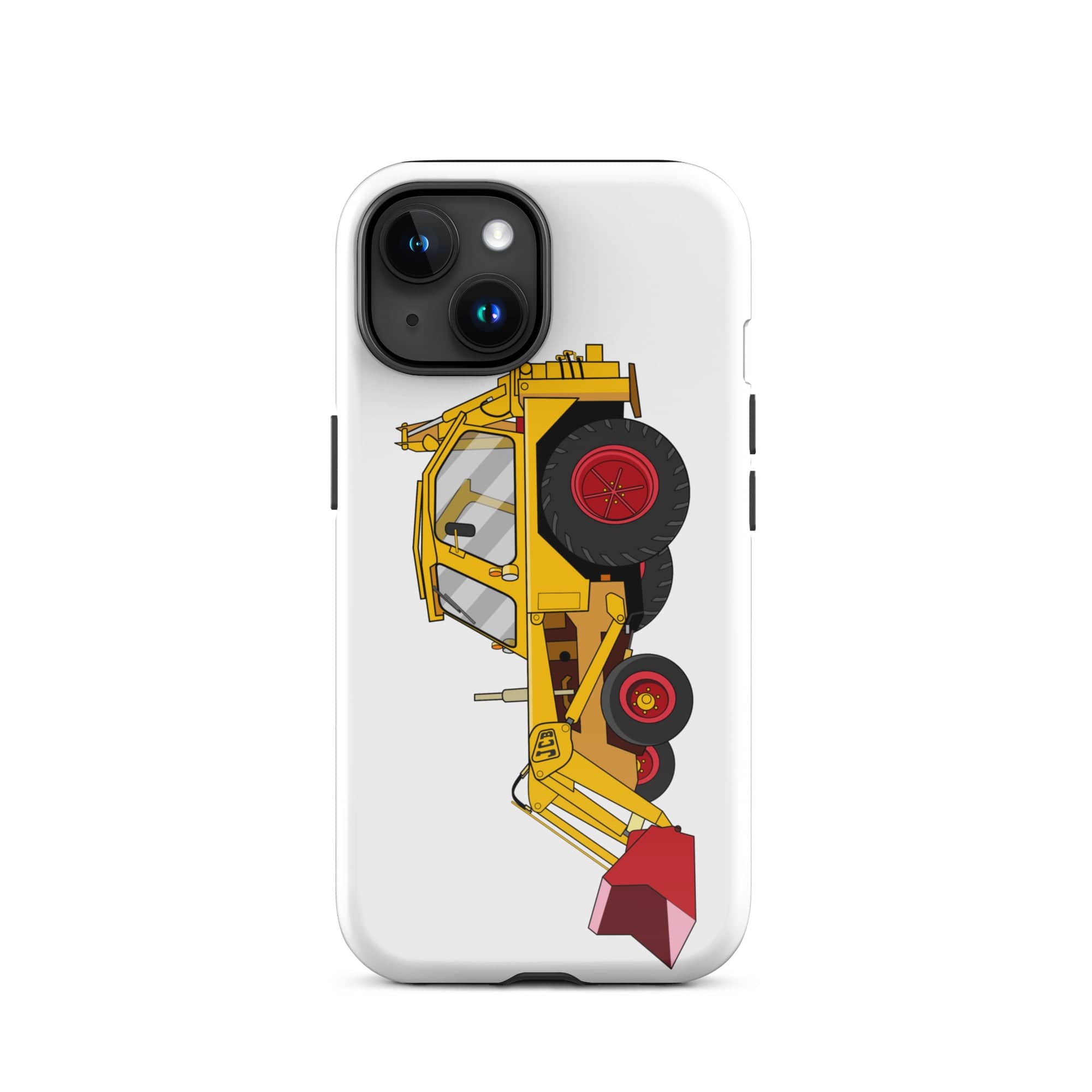 The Tractors Mugs Store iPhone 15 JCB 3 Backhoe Tough Case for iPhone® Quality Farmers Merch