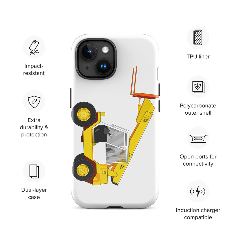 The Tractors Mugs Store iPhone 15 JCB  Loadall 520 Tough Case for iPhone® Quality Farmers Merch