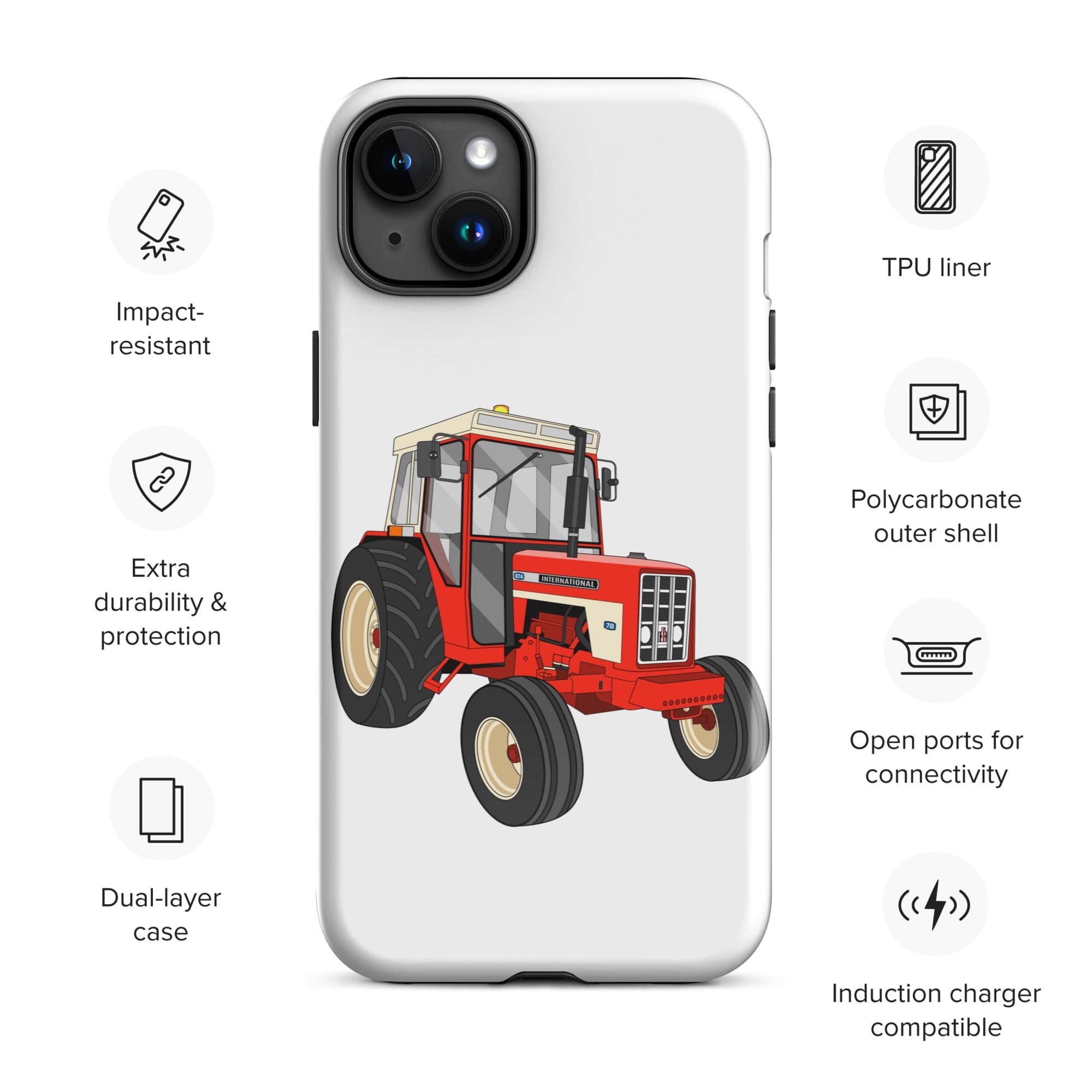 The Tractors Mugs Store iPhone 15 Plus International 674 Tough Case for iPhone® Quality Farmers Merch