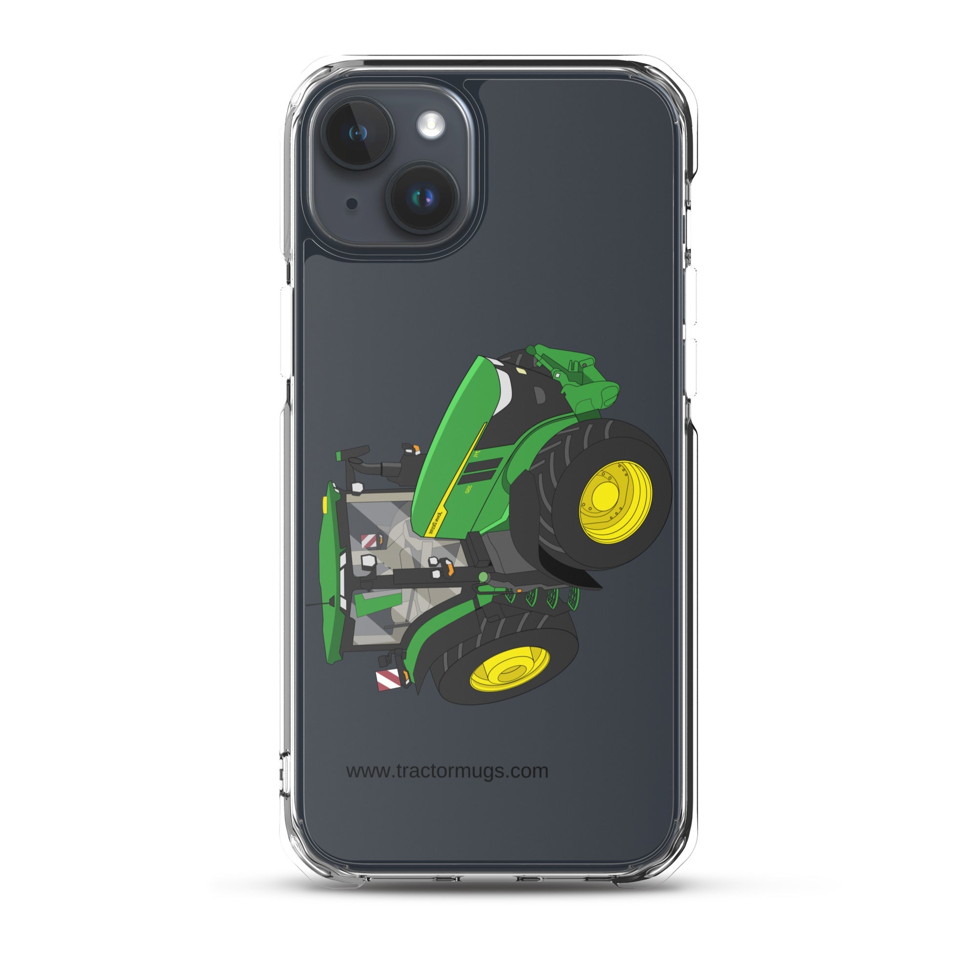 The Tractors Mugs Store iPhone 15 Plus John Deere 7R 350 auto powr Clear Case for iPhone® Quality Farmers Merch