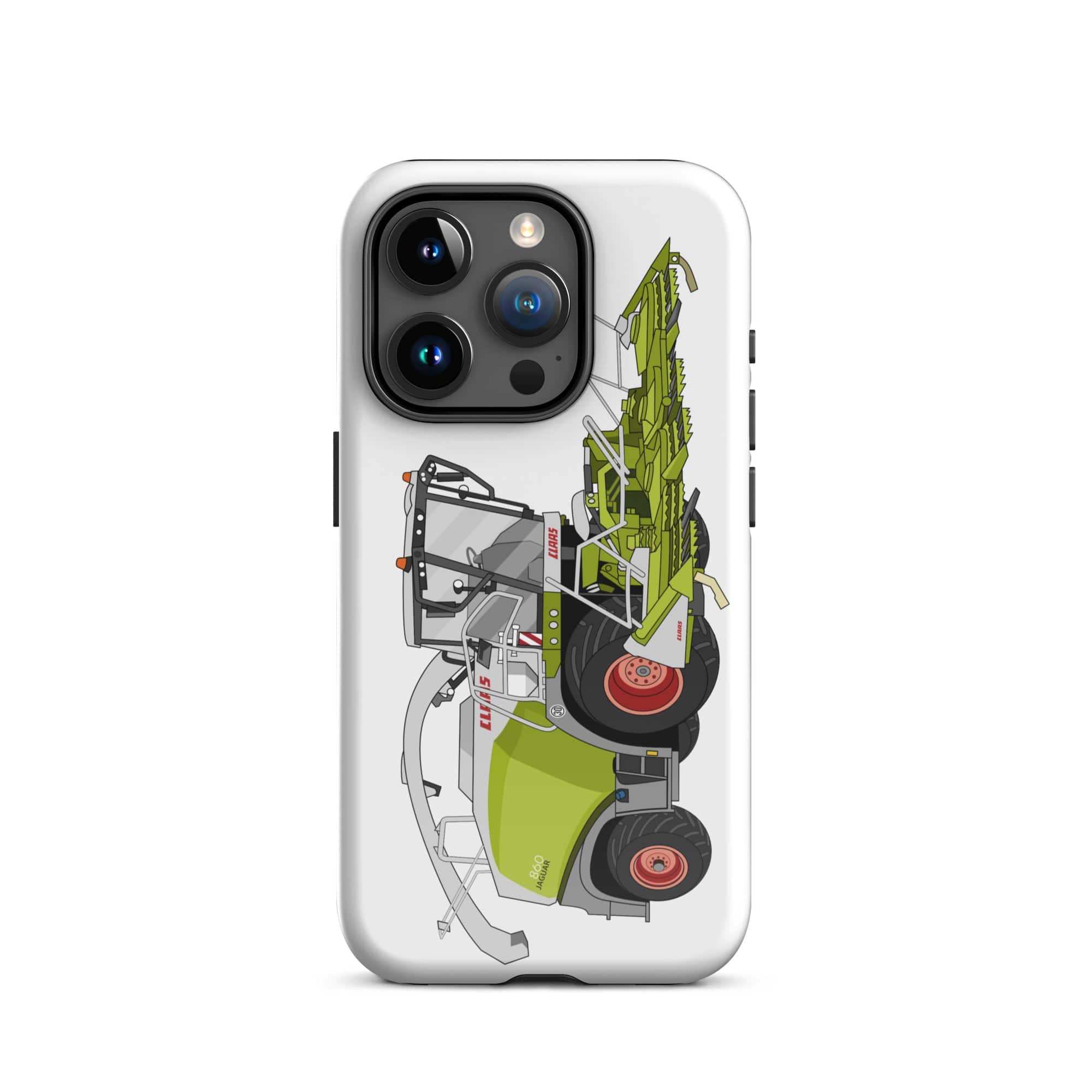 The Tractors Mugs Store iPhone 15 Pro Class Jaguar 860 Forage Harvester Tough Case for iPhone® Quality Farmers Merch