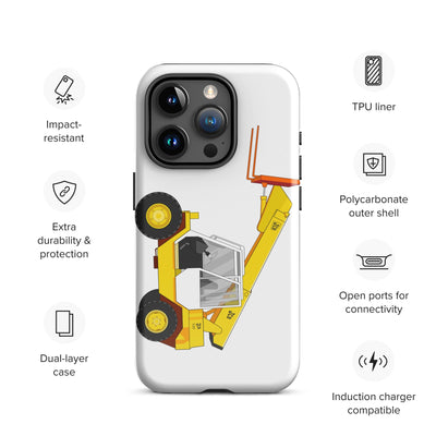 The Tractors Mugs Store iPhone 15 Pro JCB  Loadall 520 Tough Case for iPhone® Quality Farmers Merch
