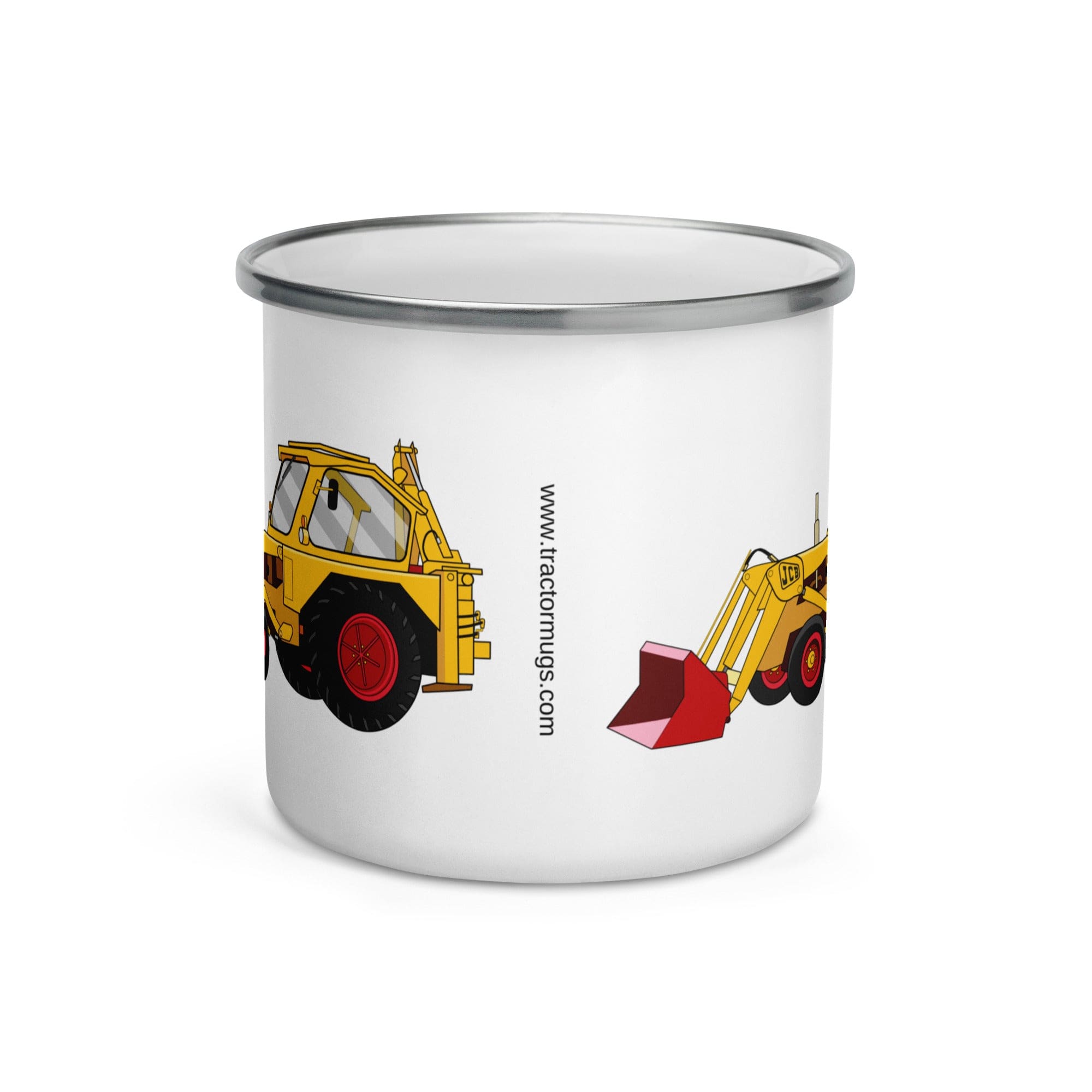 The Tractors Mugs Store JCB 3 Backhoe Enamel Mug Quality Farmers Merch