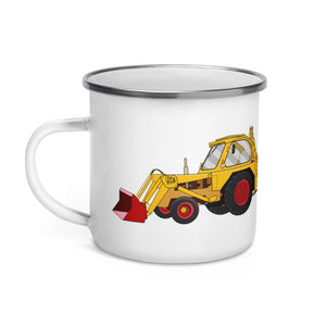 The Tractors Mugs Store JCB 3 Backhoe Enamel Mug Quality Farmers Merch