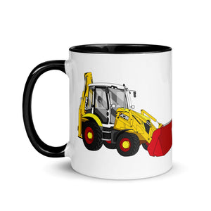 The Tractors Mugs Store JCB 3CX 70th Anniversary Edition Mug with Color Inside Quality Farmers Merch
