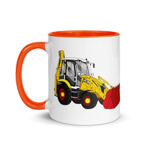 The Tractors Mugs Store JCB 3CX 70th Anniversary Edition Mug with Color Inside Quality Farmers Merch