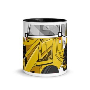 The Tractors Mugs Store JCB 3CX White Cabin 2WD 2.0 Mug with Color Inside Quality Farmers Merch
