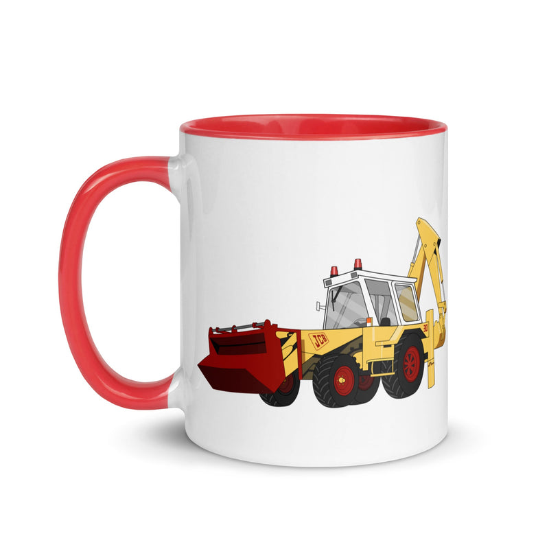 The Tractors Mugs Store JCB 3D (1975) Mug with Color Inside Quality Farmers Merch