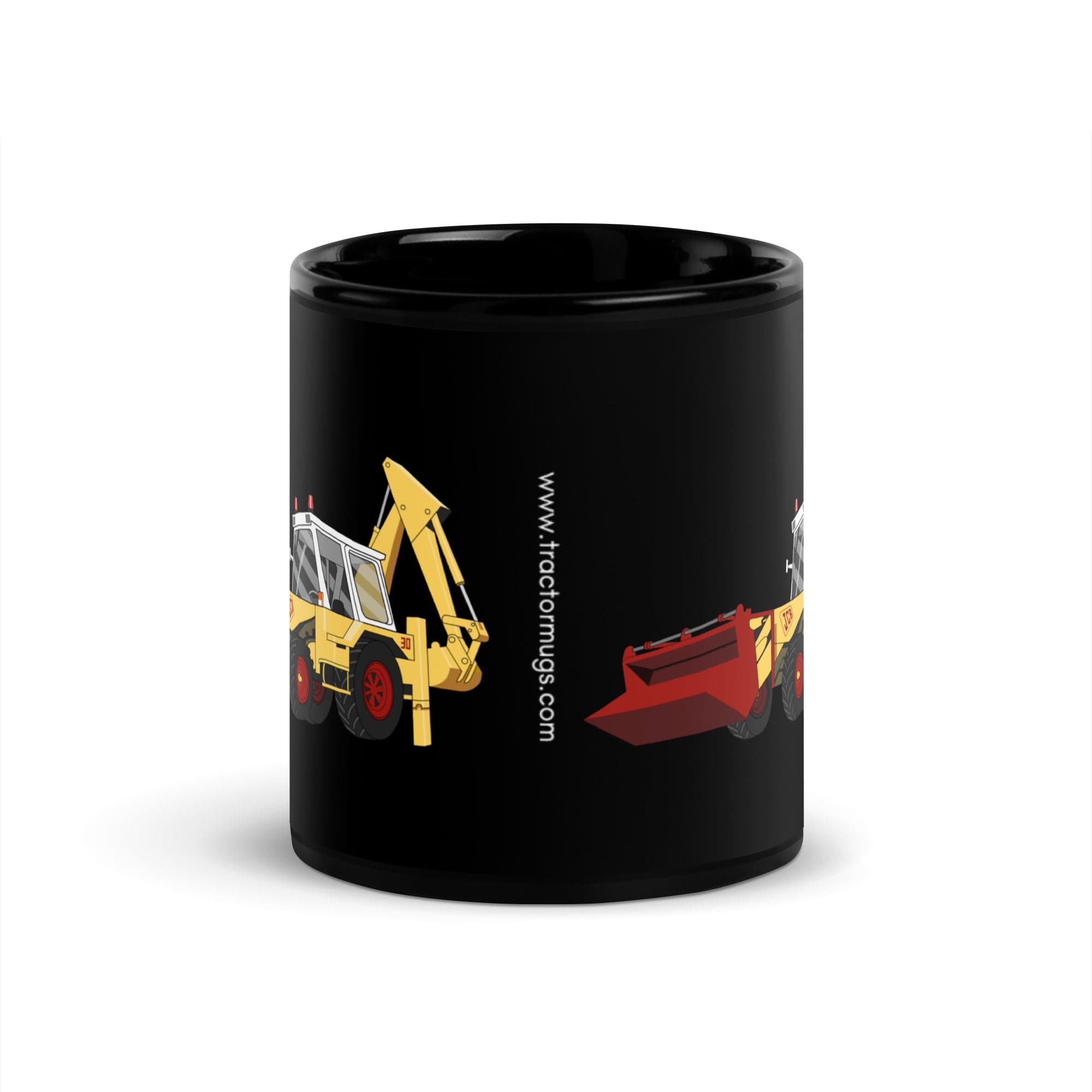 The Tractors Mugs Store JCB 3D  Black Glossy Mug Quality Farmers Merch