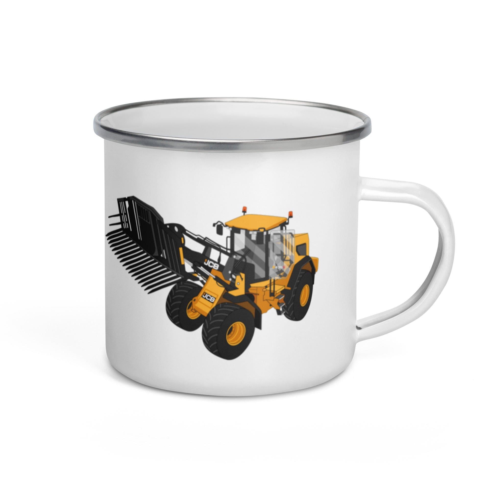 The Tractors Mugs Store JCB 435 S Farm Master Enamel Mug Quality Farmers Merch