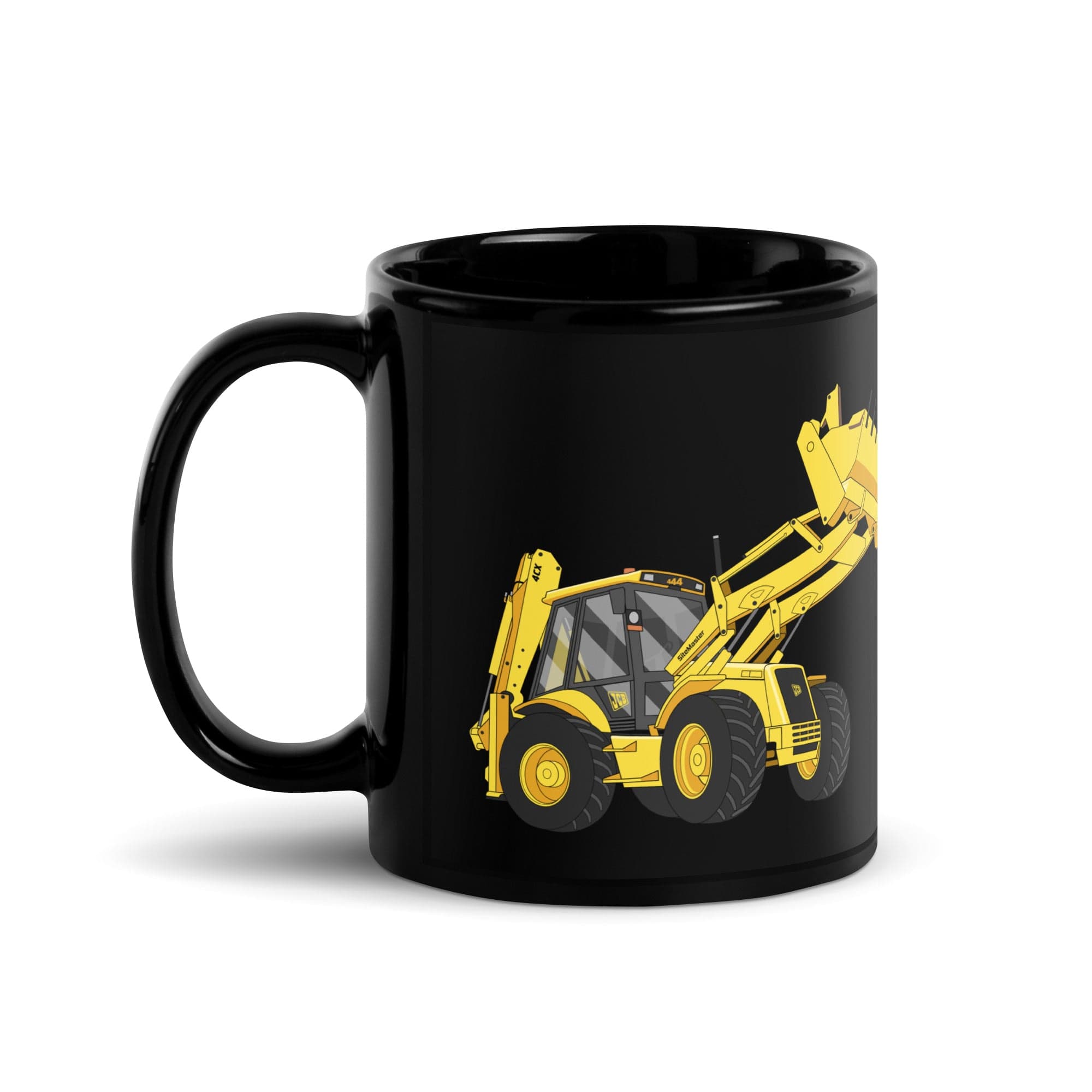 The Tractors Mugs Store JCB 4CX Project 8 | Black Glossy Mug Quality Farmers Merch