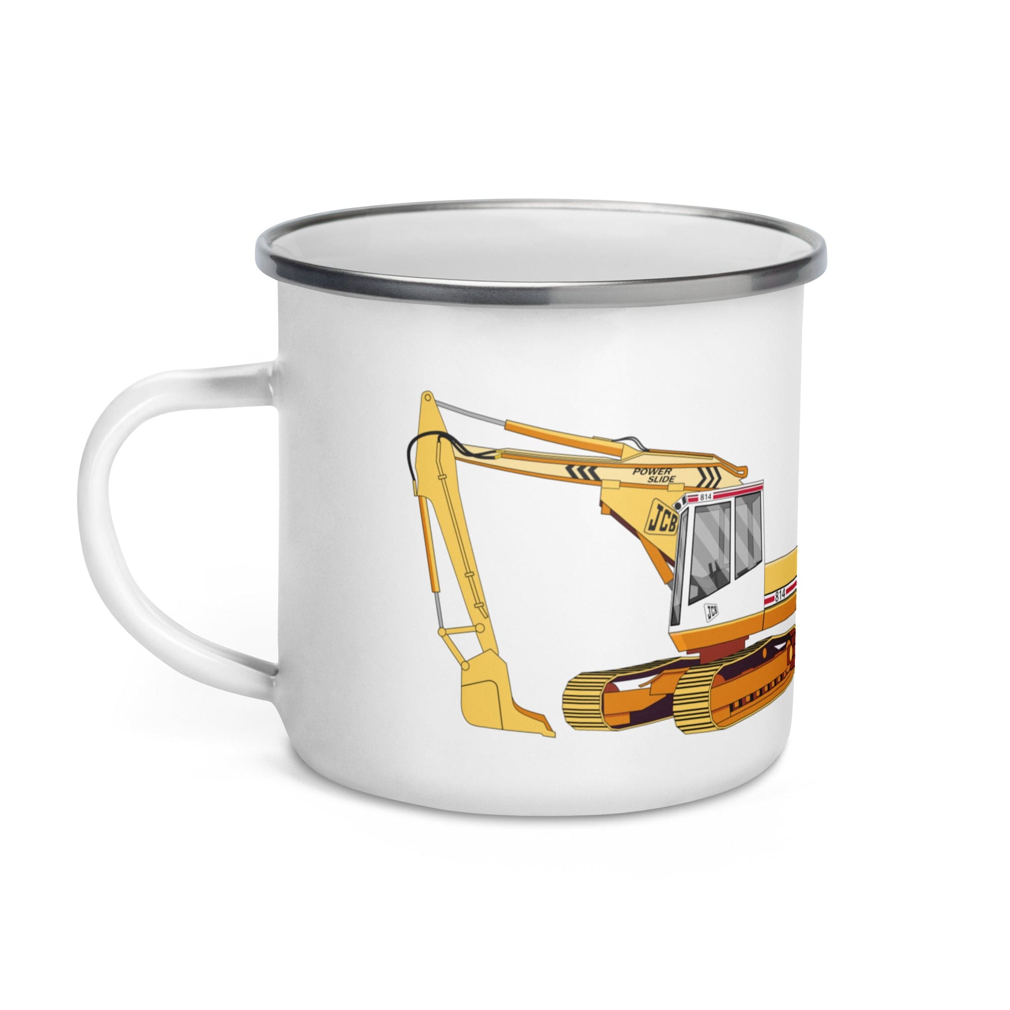 The Tractors Mugs Store JCB 814 Super Enamel Mug Quality Farmers Merch