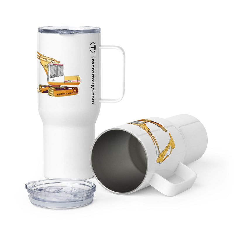 The Tractors Mugs Store JCB 814 Super Travel mug with a handle Quality Farmers Merch