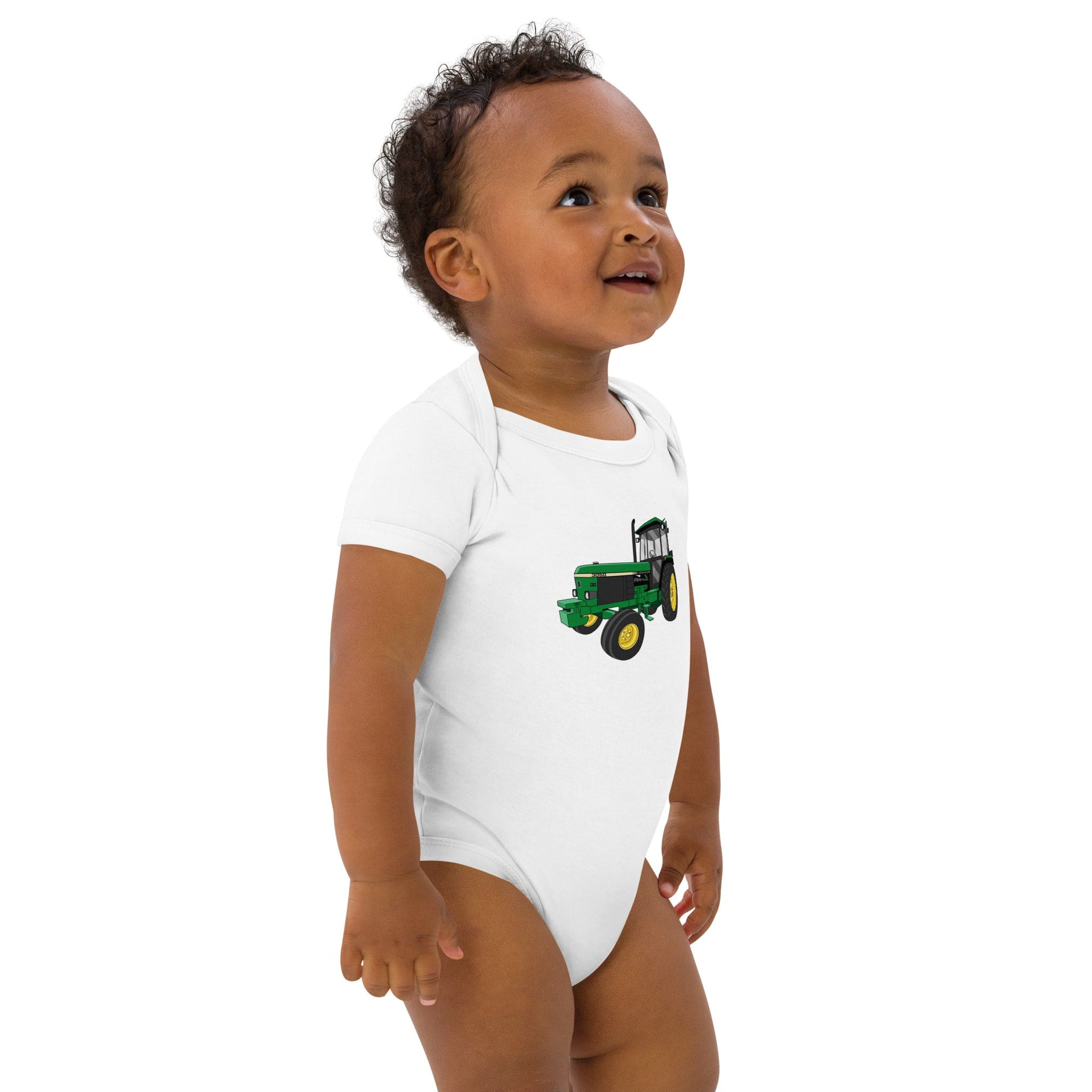 The Tractors Mugs Store John Deere 3050 2WD Organic cotton baby bodysuit Quality Farmers Merch