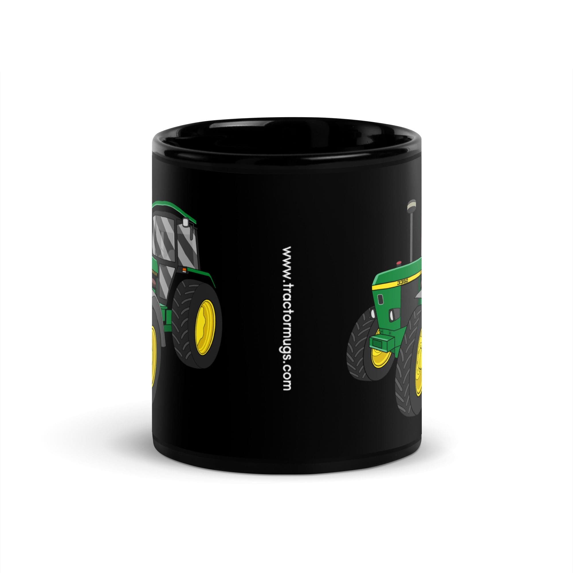 The Tractors Mugs Store John Deere 3350 4WD  Black Glossy Mug Quality Farmers Merch