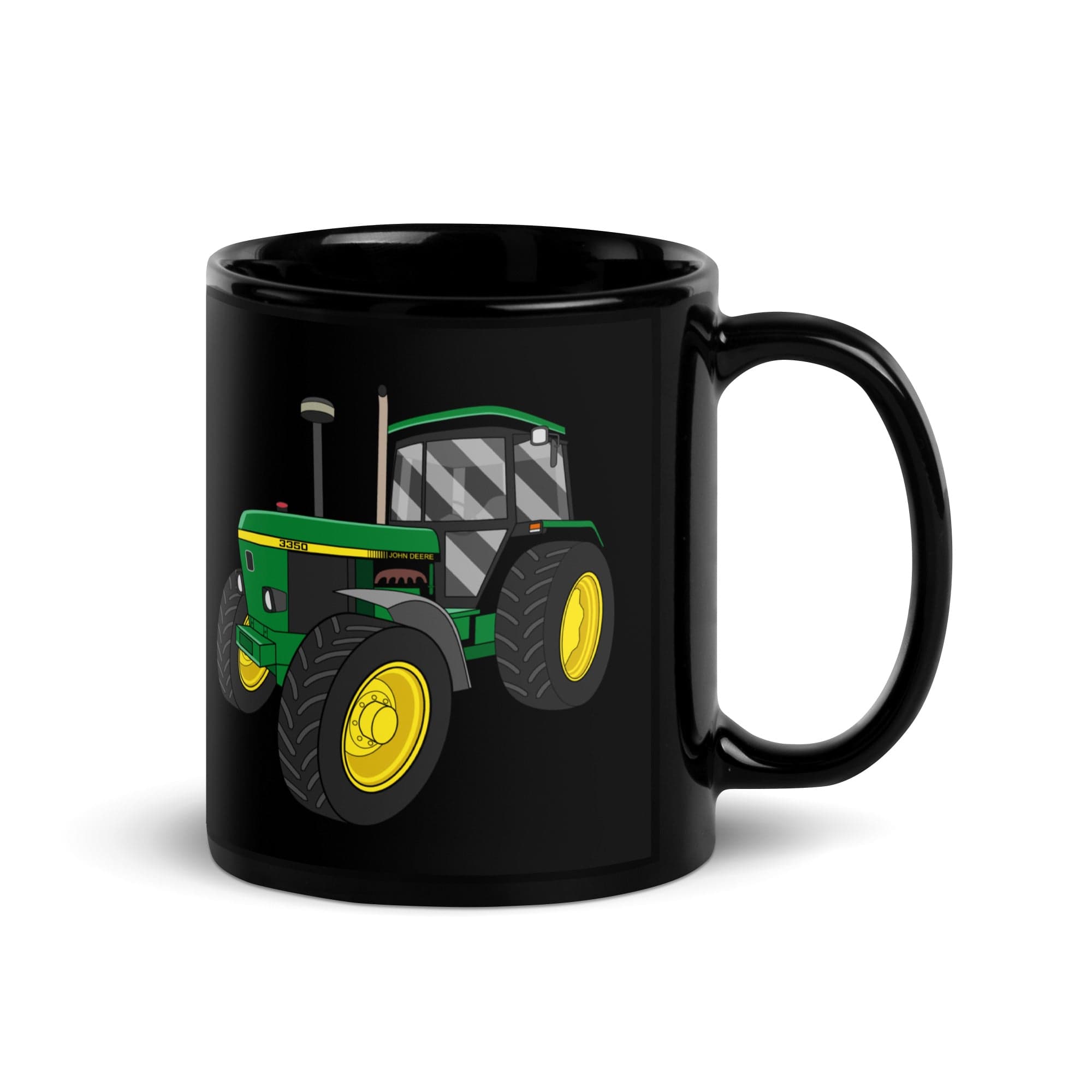 The Tractors Mugs Store John Deere 3350 4WD  Black Glossy Mug Quality Farmers Merch