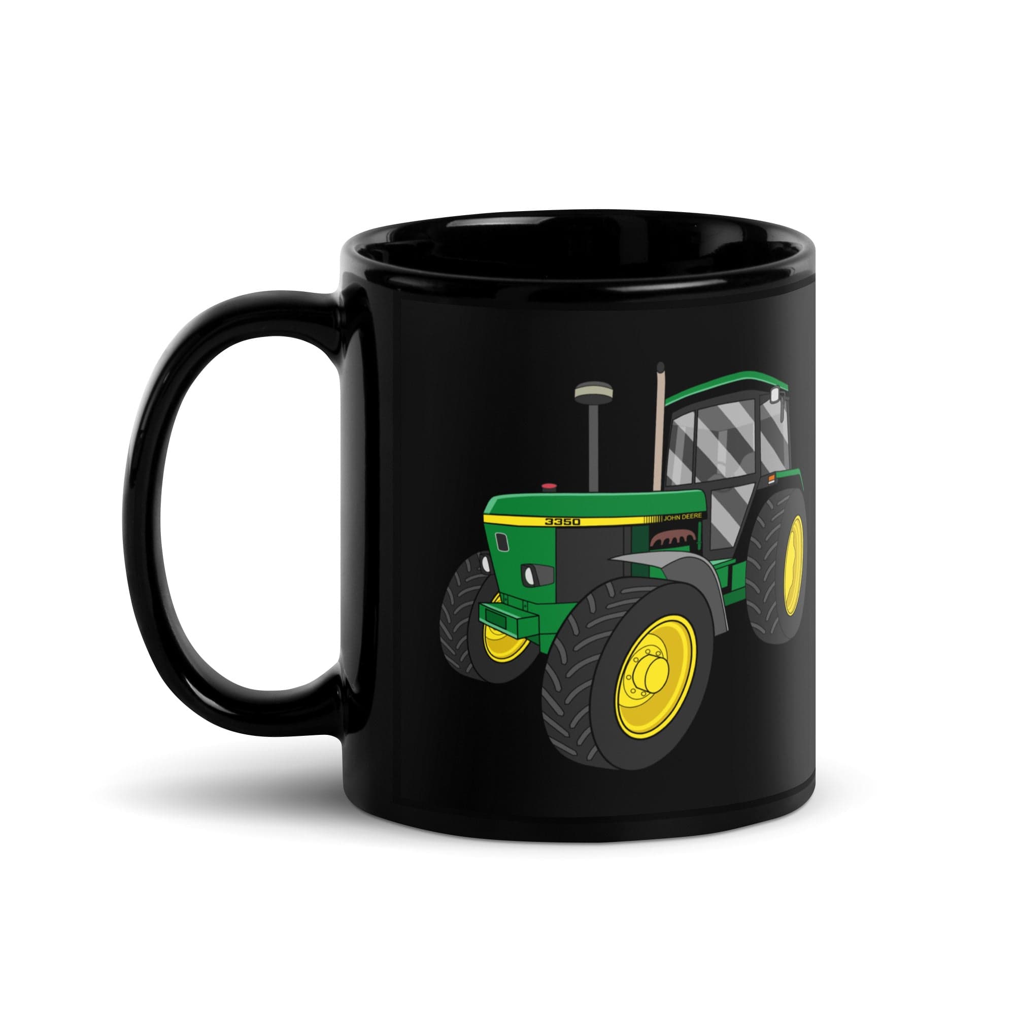 The Tractors Mugs Store John Deere 3350 4WD  Black Glossy Mug Quality Farmers Merch