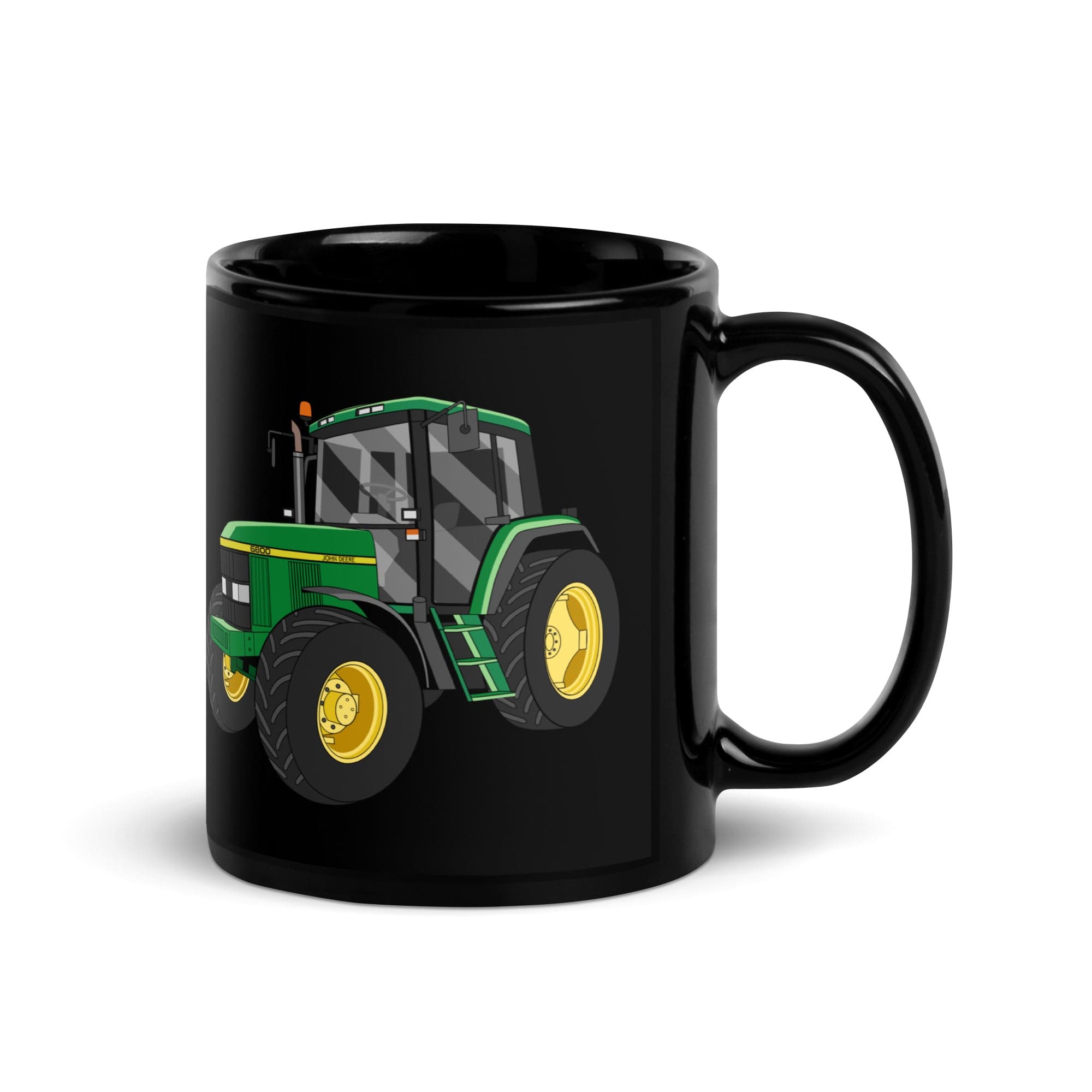 The Tractors Mugs Store John Deere 6800 | Black Glossy Mug Quality Farmers Merch