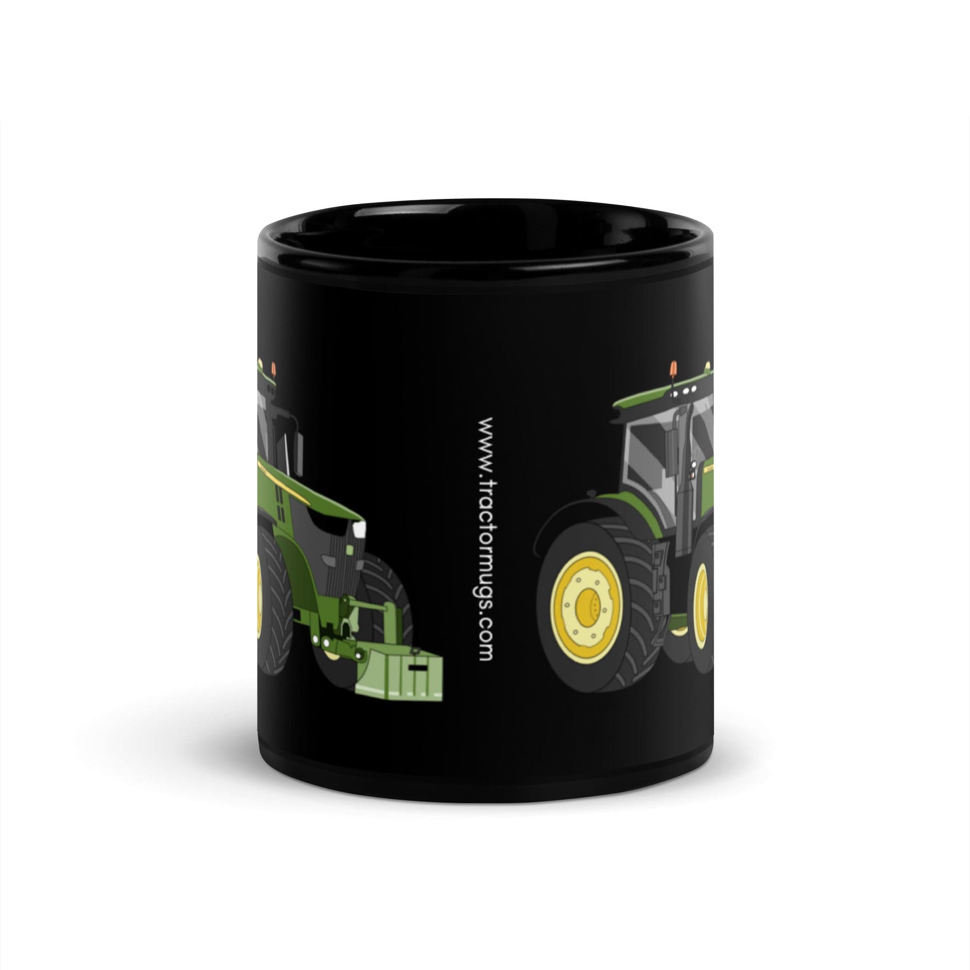 The Tractors Mugs Store John Deere 7310 R  Black Glossy Mug Quality Farmers Merch