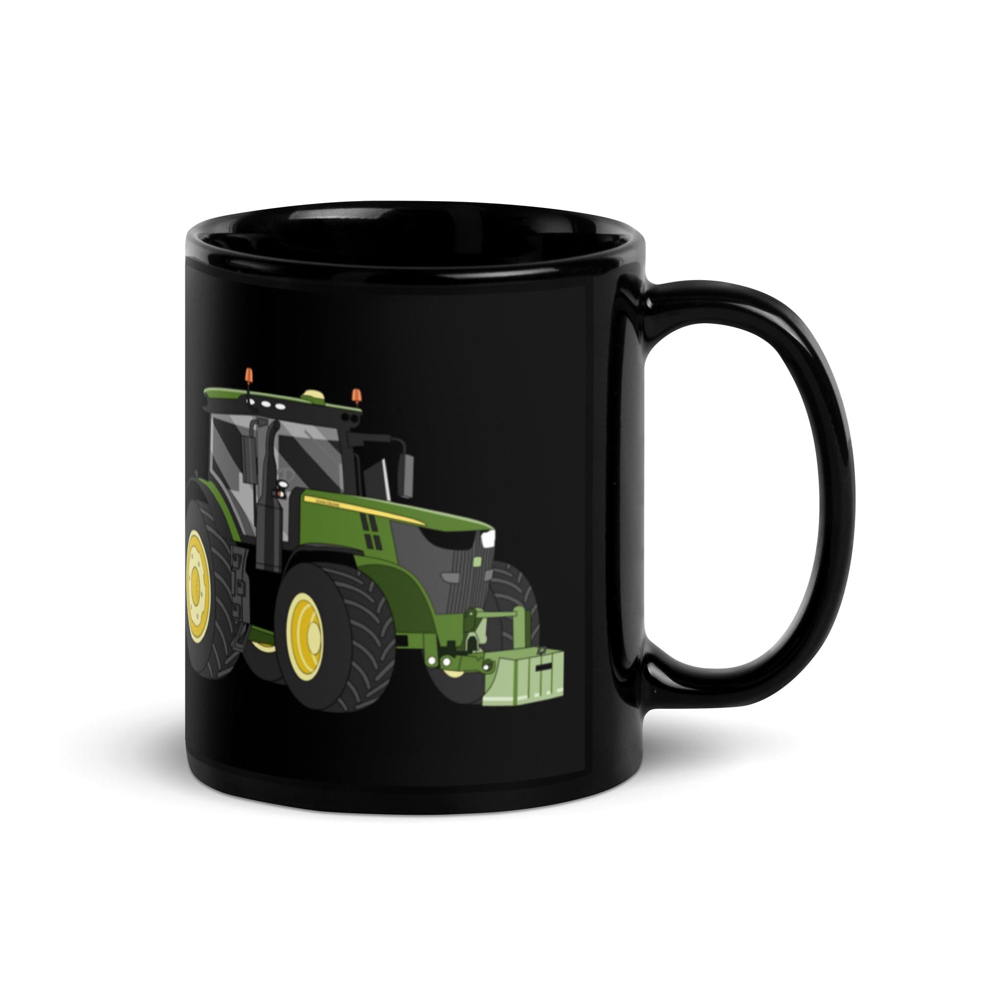 The Tractors Mugs Store John Deere 7310 R  Black Glossy Mug Quality Farmers Merch