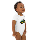 The Tractors Mugs Store John Deere 7810 Organic cotton baby bodysuit Quality Farmers Merch