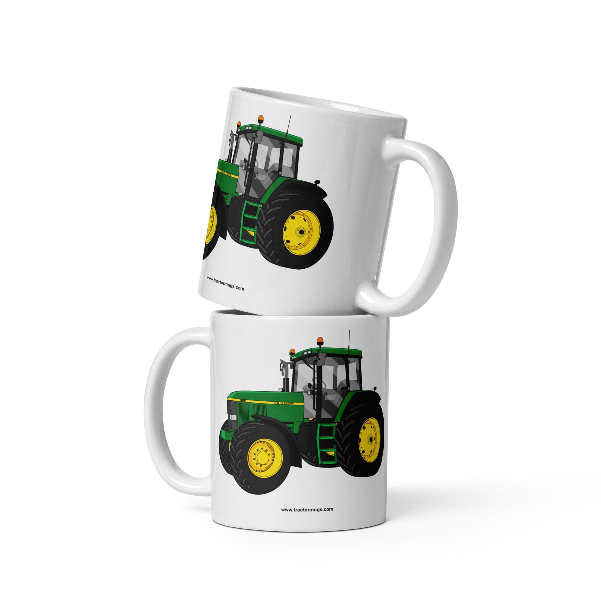 The Tractors Mugs Store John Deere 7810 White glossy mug Quality Farmers Merch