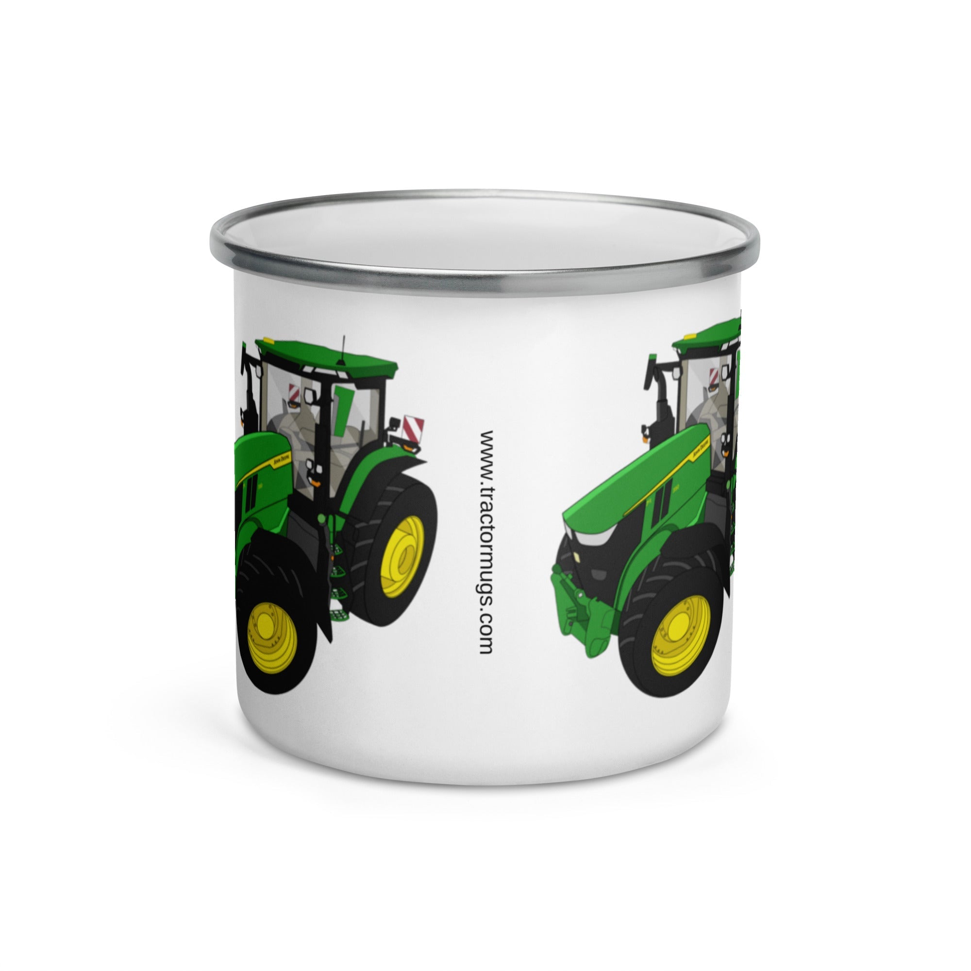 The Tractors Mugs Store John Deere 7R 350 auto powr Enamel Mug Quality Farmers Merch