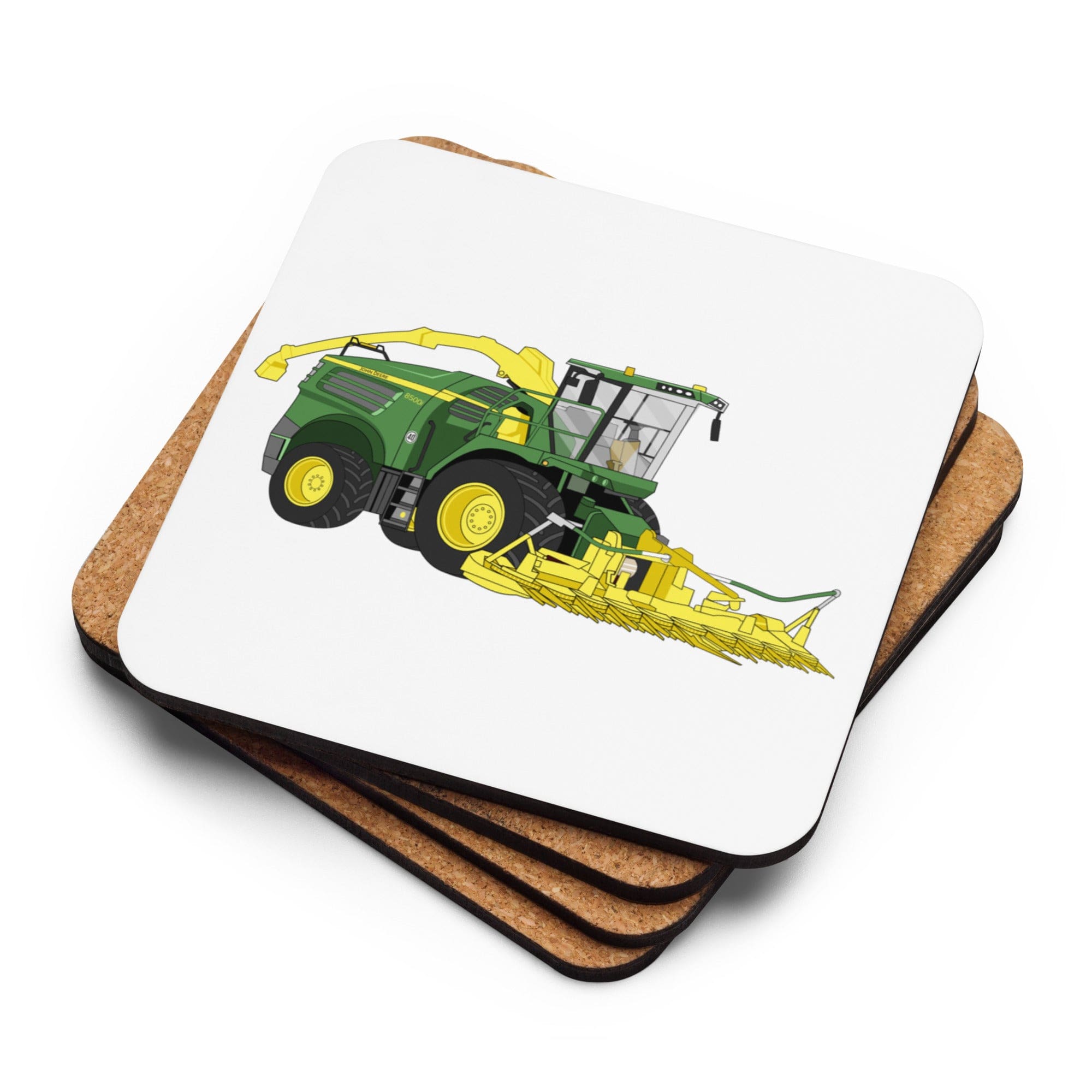 The Tractors Mugs Store John Deere 8500i Forage Harvester Cork-back coaster Quality Farmers Merch