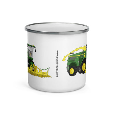 The Tractors Mugs Store John Deere 8500i Forage Harvester Enamel Mug Quality Farmers Merch
