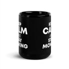 The Tractors Mugs Store KEEP CALM and STAY MOWING Black Glossy Mug Quality Farmers Merch