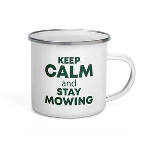 The Tractors Mugs Store KEEP CALM and STAY MOWING  Enamel Mug Quality Farmers Merch
