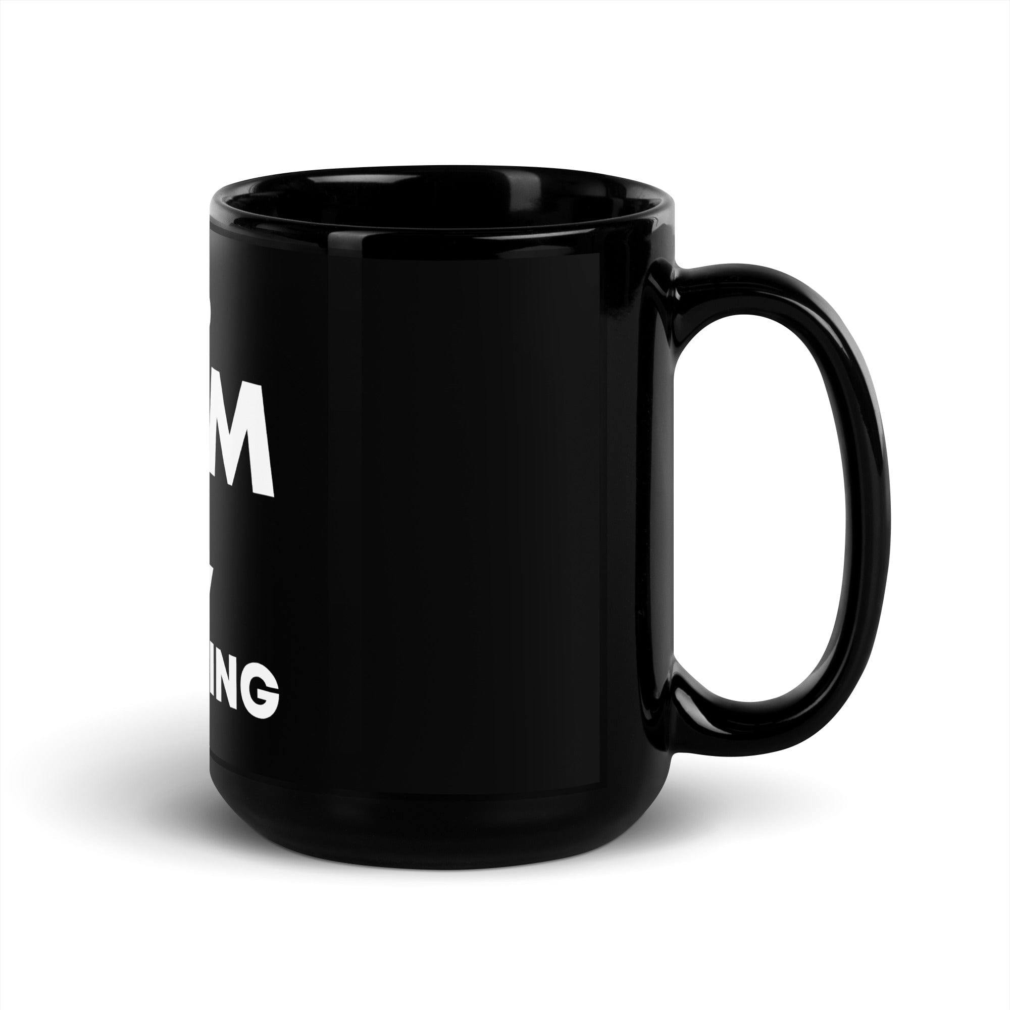 The Tractors Mugs Store KEEP CALM and STAY PLOUGHING Black Glossy Mug Quality Farmers Merch