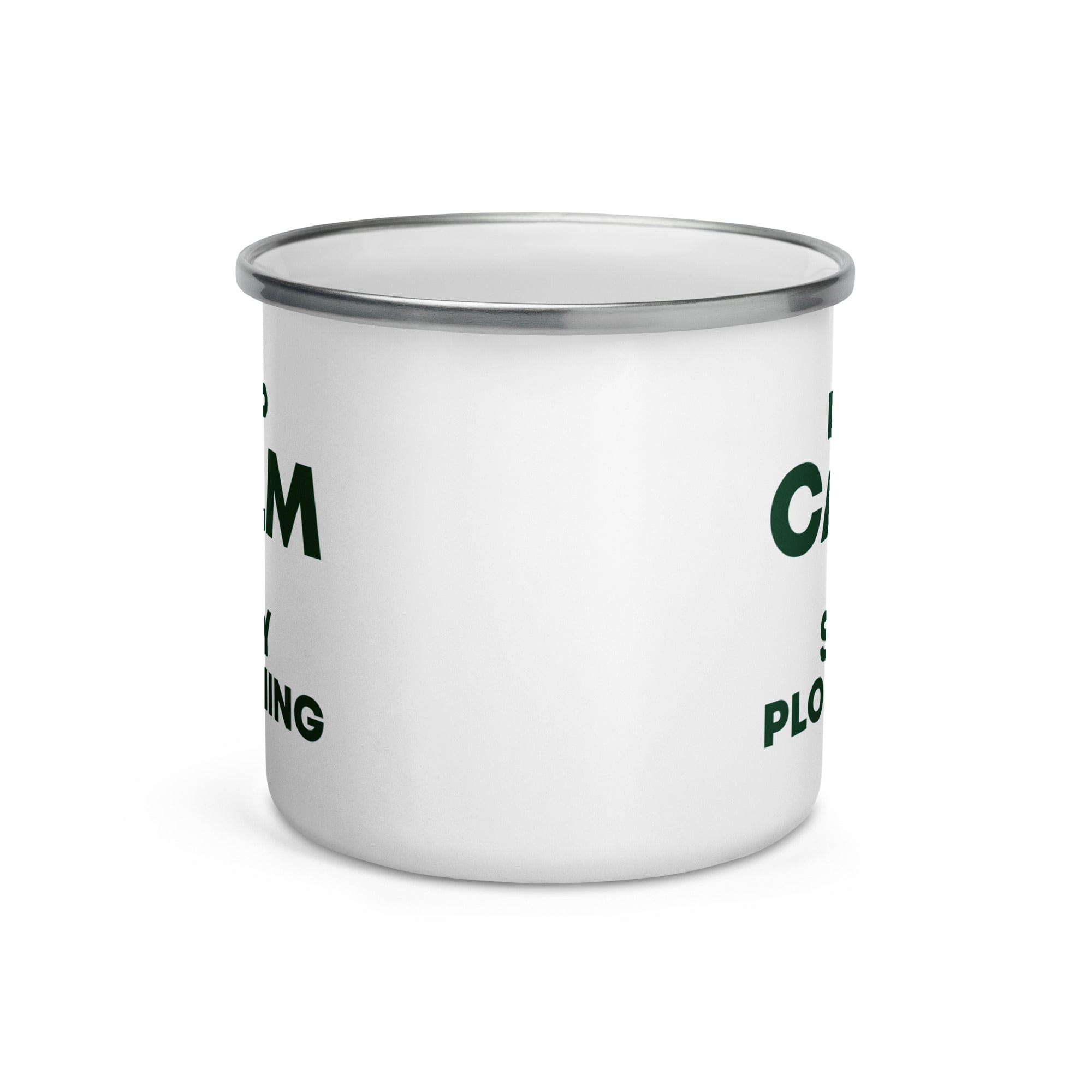 The Tractors Mugs Store KEEP CALM and STAY PLOUGHING Enamel Mug Quality Farmers Merch