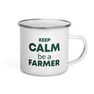 The Tractors Mugs Store KEEP CALM be a FARMER  Enamel Mug Quality Farmers Merch