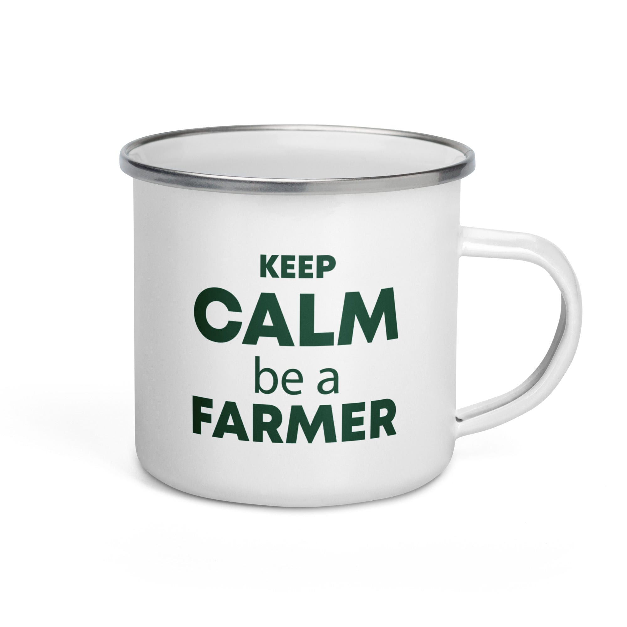 The Tractors Mugs Store KEEP CALM be a FARMER  Enamel Mug Quality Farmers Merch