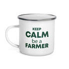 The Tractors Mugs Store KEEP CALM be a FARMER  Enamel Mug Quality Farmers Merch