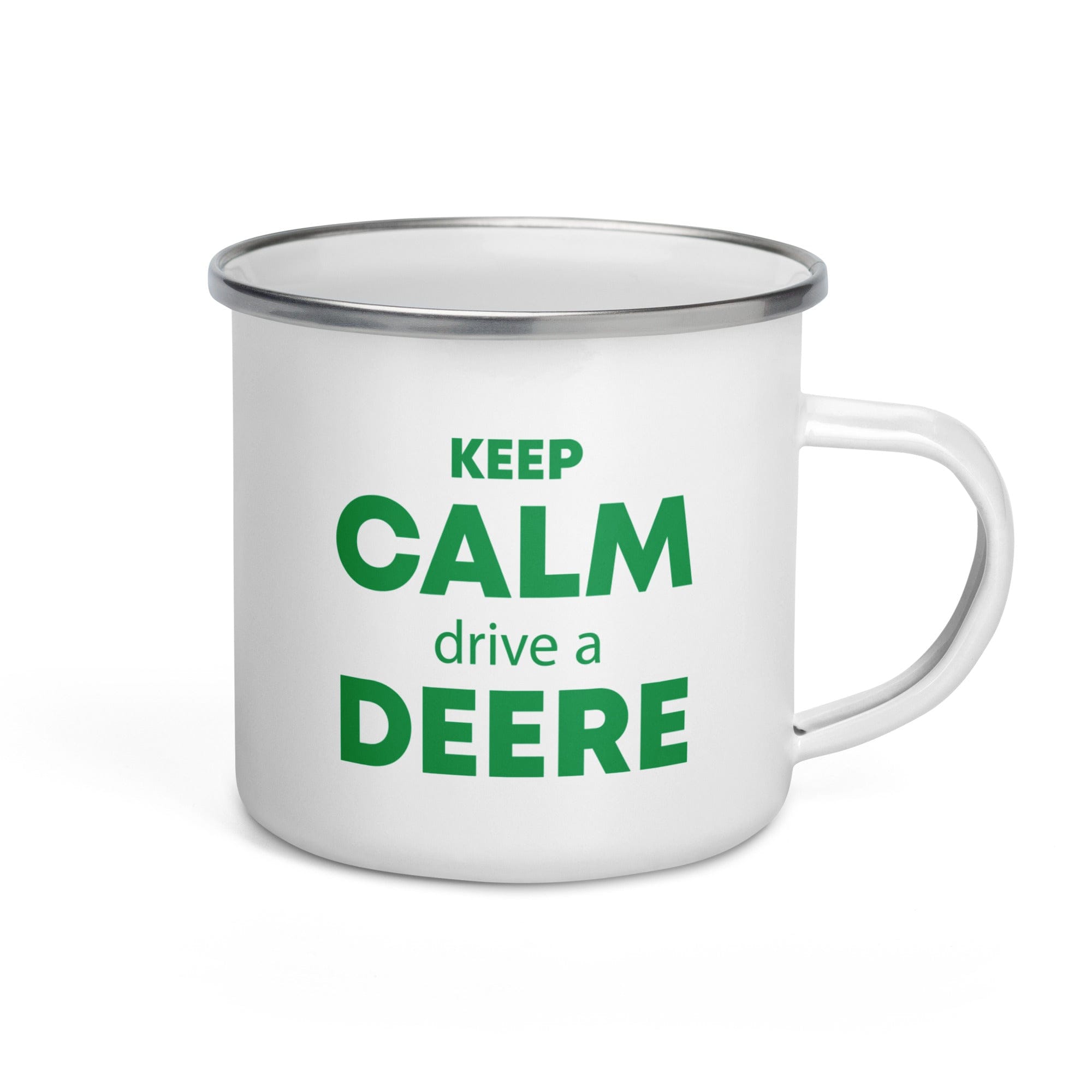 The Tractors Mugs Store KEEP CALM drive a DEERE Enamel Mug Quality Farmers Merch