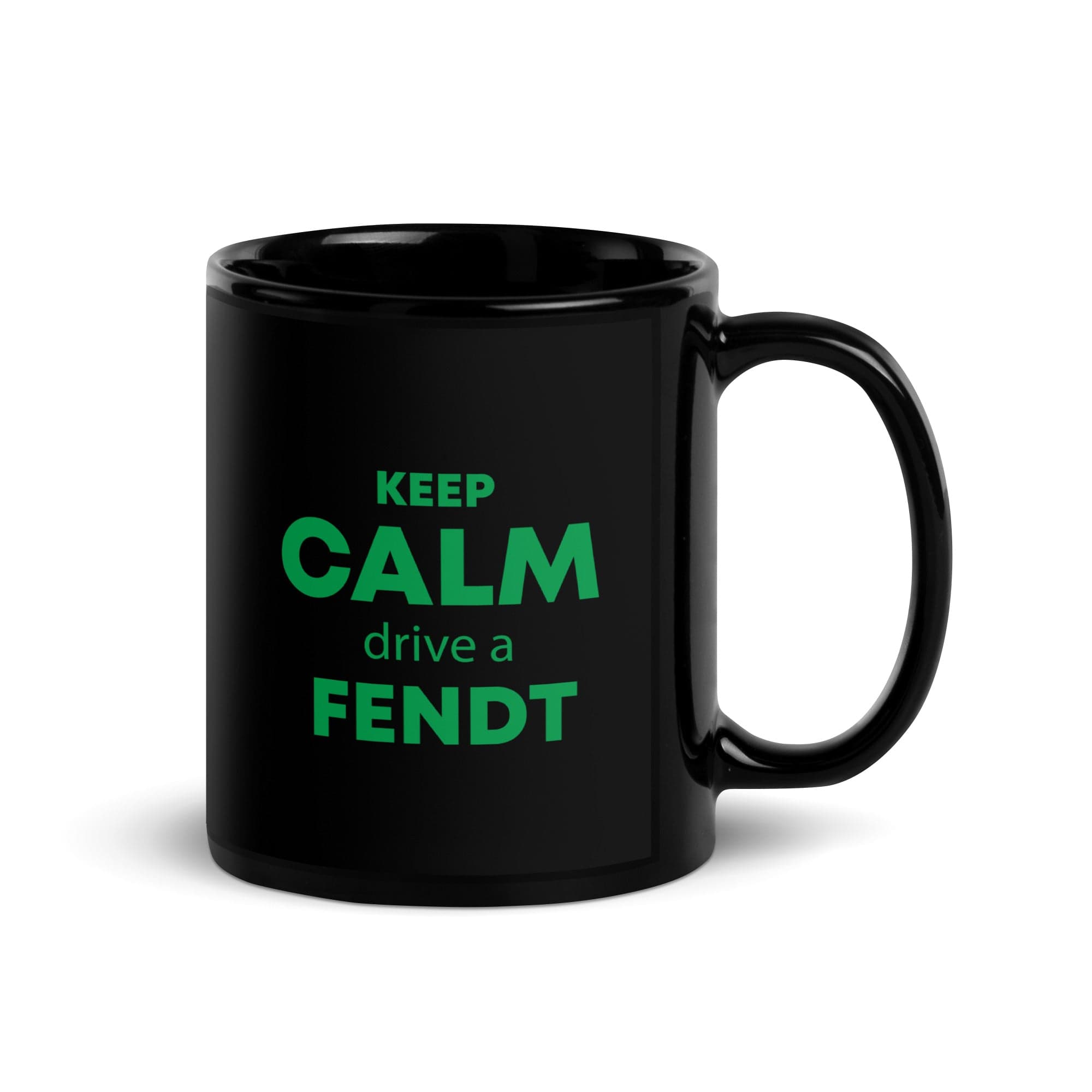 The Tractors Mugs Store KEEP CALM drive a FENDT  | Black Glossy Mug Quality Farmers Merch