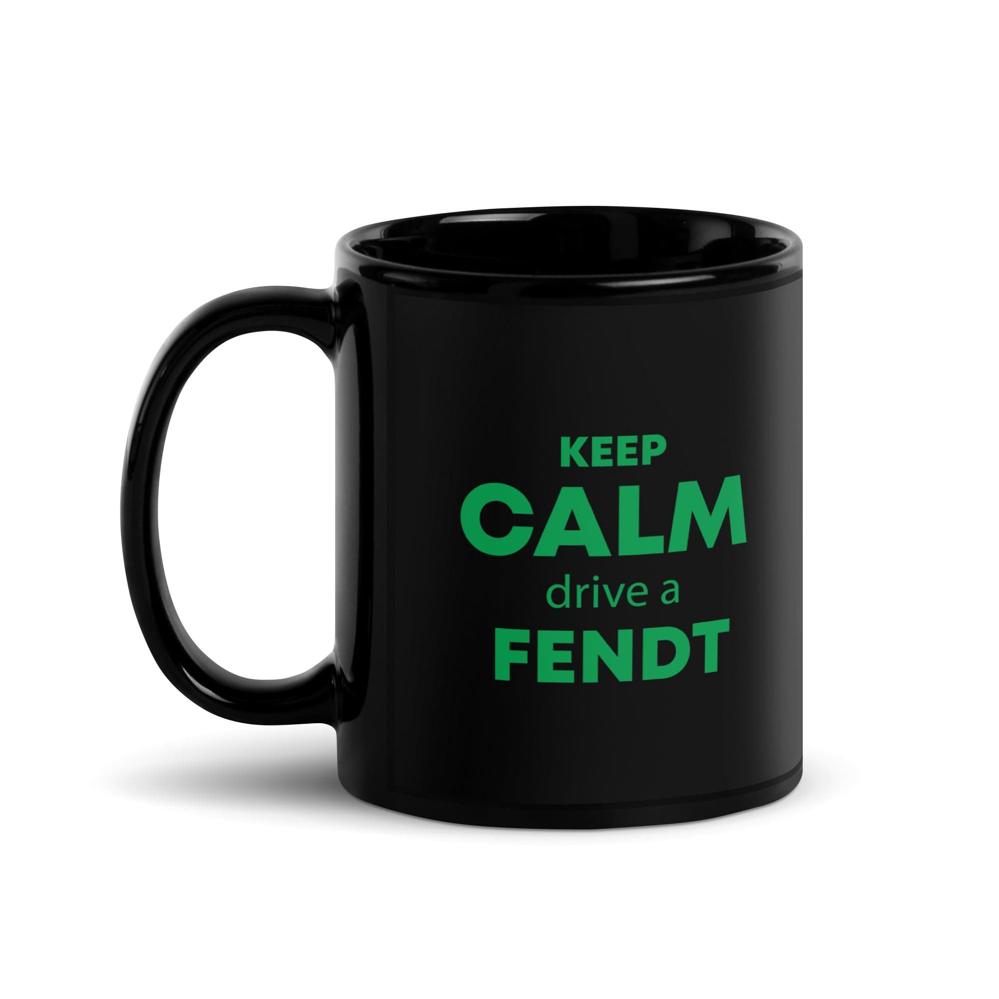 The Tractors Mugs Store KEEP CALM drive a FENDT  | Black Glossy Mug Quality Farmers Merch