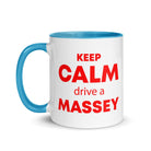 The Tractors Mugs Store KEEP CALM drive a MASSEY Mug with Color Inside Quality Farmers Merch