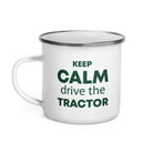 The Tractors Mugs Store KEEP CALM drive the TRACTOR  Enamel Mug Quality Farmers Merch