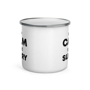 The Tractors Mugs Store KEEP CALM spread SLURRY Enamel Mug Quality Farmers Merch