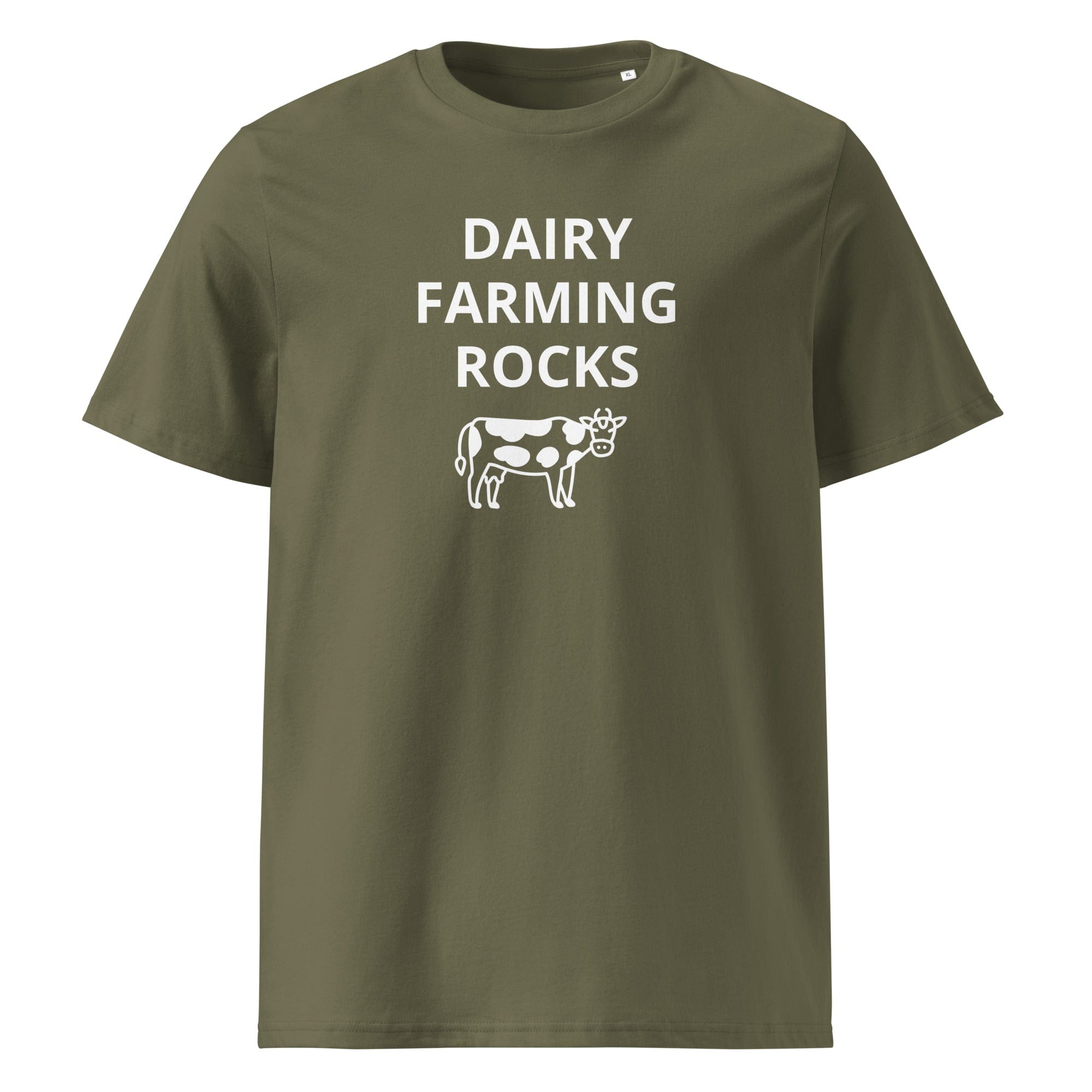 The Tractors Mugs Store Khaki / S Dairy Farming Rocks Unisex organic cotton t-shirt Quality Farmers Merch