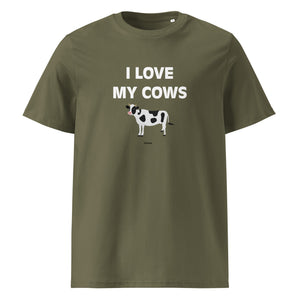 The Tractors Mugs Store Khaki / S I LOVE MY COWS Unisex organic cotton t-shirt Quality Farmers Merch