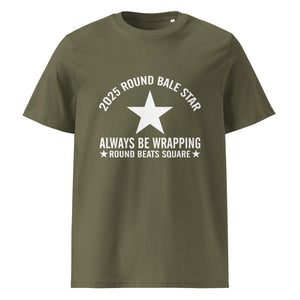 The Tractors Mugs Store Khaki / S Round Bale Star Unisex organic cotton t-shirt Quality Farmers Merch
