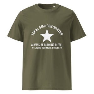 The Tractors Mugs Store Khaki / S Star Contractor Unisex organic cotton t-shirt Quality Farmers Merch