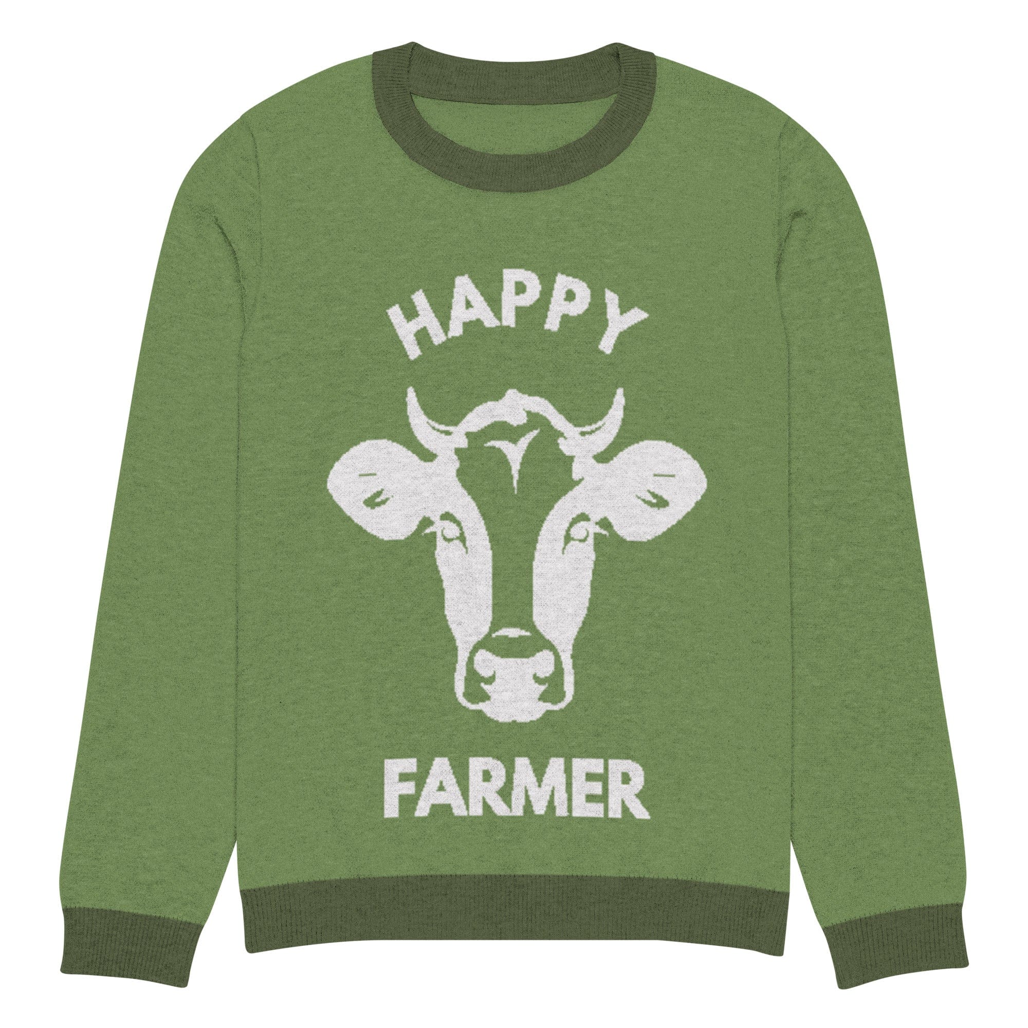 The Tractors Mugs Store L Happy Cattle Farmer Knitted crew neck sweater Quality Farmers Merch