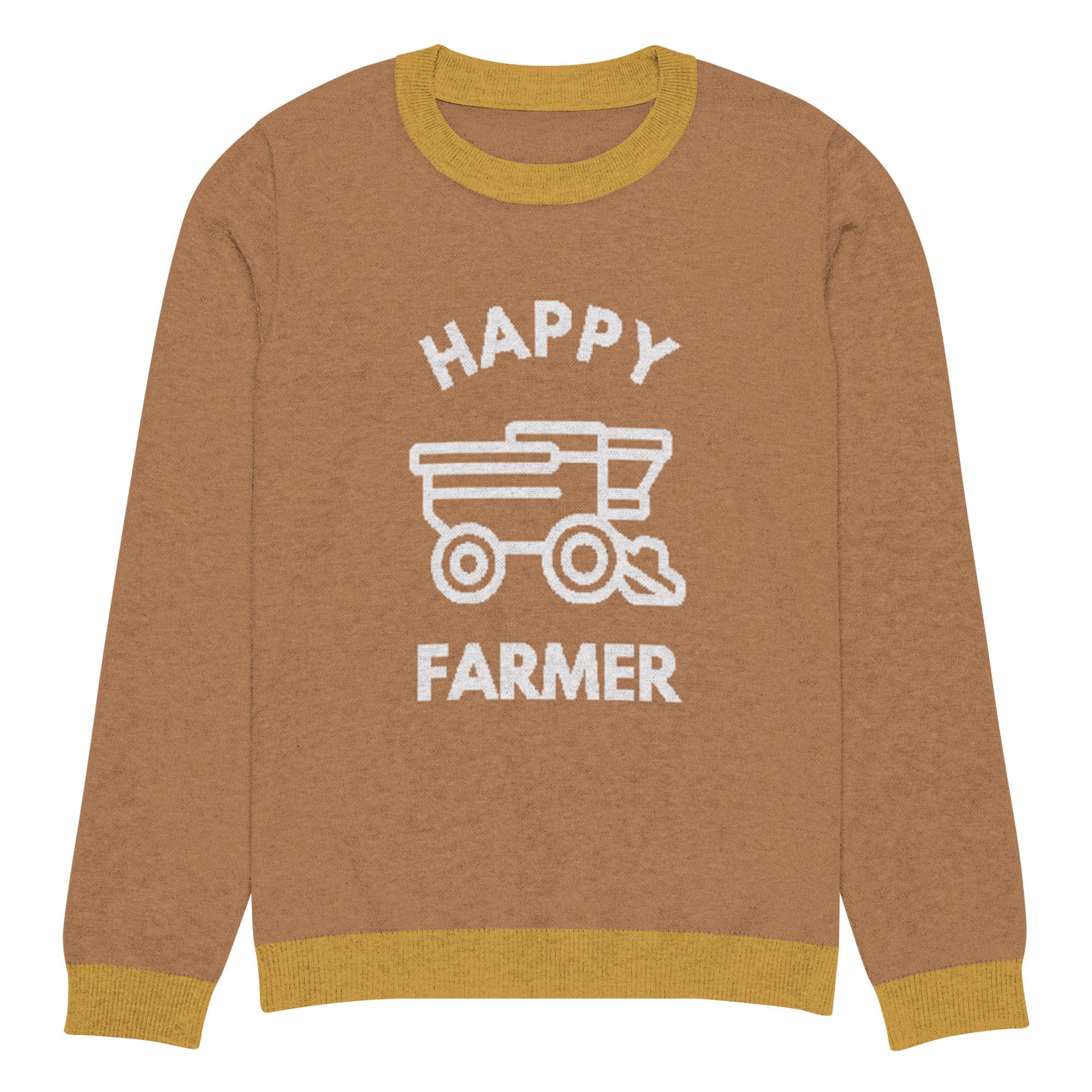 The Tractors Mugs Store L Happy Tillage Farmer Knitted crew neck sweater Quality Farmers Merch