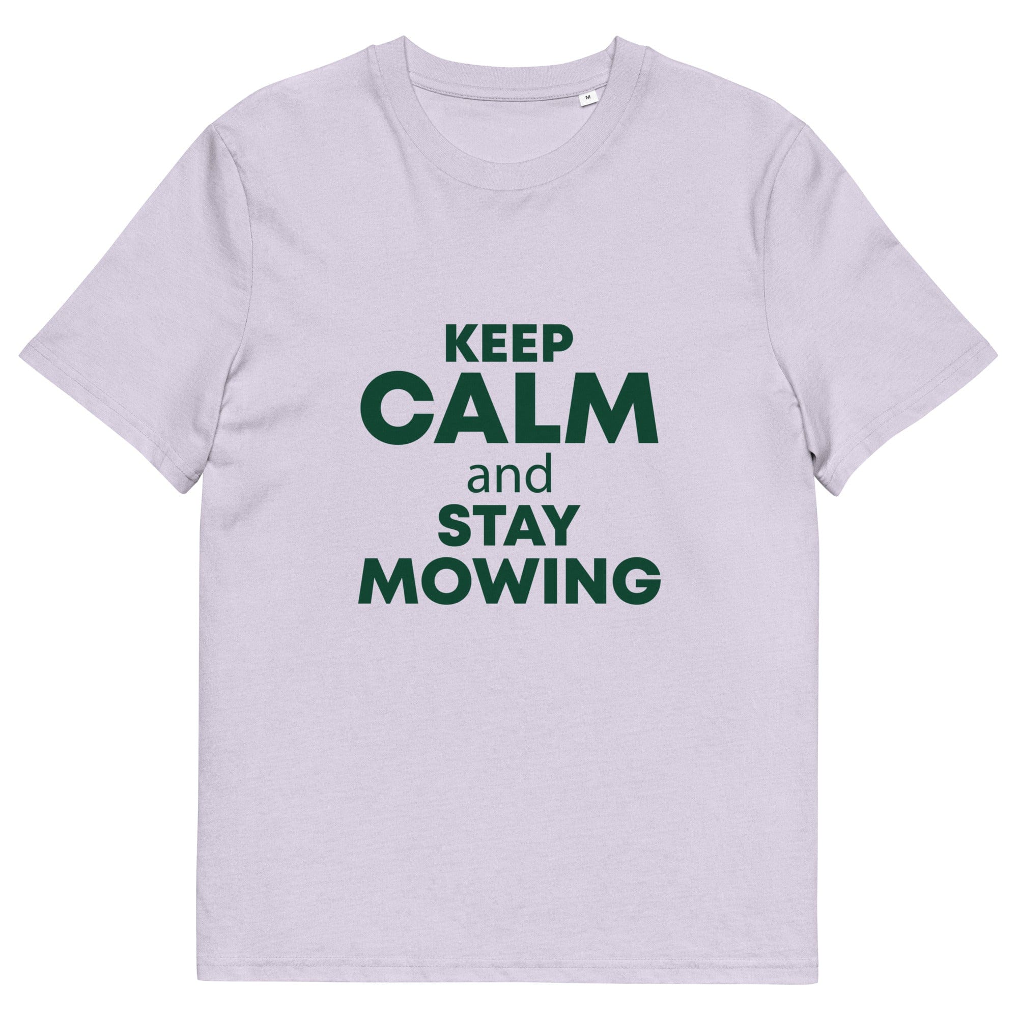 The Tractors Mugs Store Lavender / S KEEP CALM and STAY MOWING Unisex organic cotton t-shirt Quality Farmers Merch