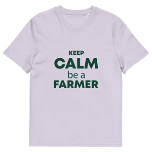 The Tractors Mugs Store Lavender / S KEEP CALM be a FARMER Unisex organic cotton t-shirt Quality Farmers Merch